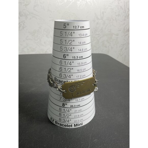 "Just Breathe" Inspirational Bracelet With Double Chain Design - Picture 2 of 4